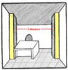 Column beam above table