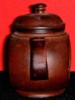 Brown clay tea cup (Front view)